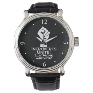 Montre Introverts unissent, à la maison, en ligne, drôl