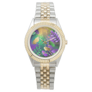 Montre Iridescente mardi gras arrière - plan avec perles