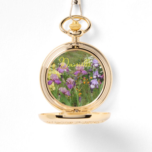 Montre Iris iris fleurs fleuris Cottage Jardin Anniversai (Recto)