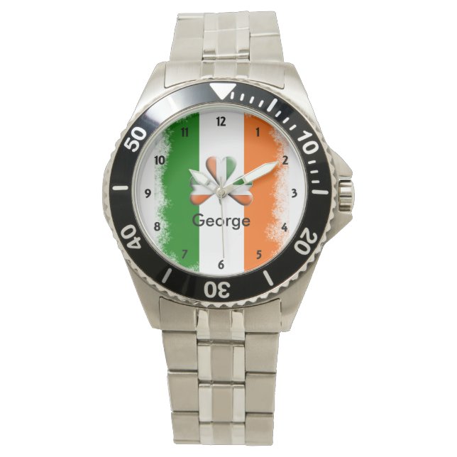 Montre Irlandais détendu Tri Colors Shamrock Personnalisé (devant)