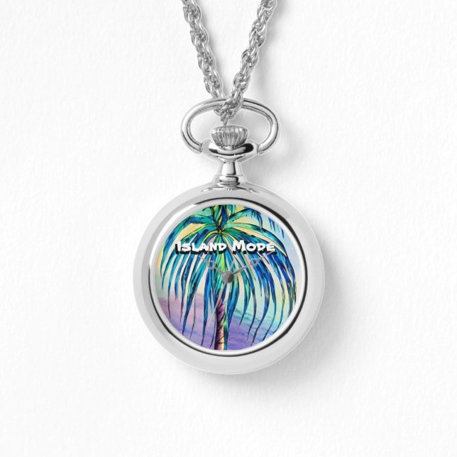Montre Island Mode Mens Palm Tree Art Watch (Recto)