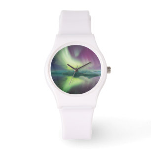 Montre Islande, Jokulsarlon. Reflet des lumières Aurora