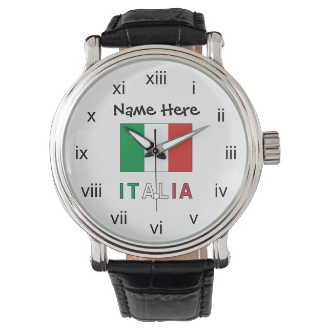 Montre Italia Bandeira Italiana Personnalisée (devant)