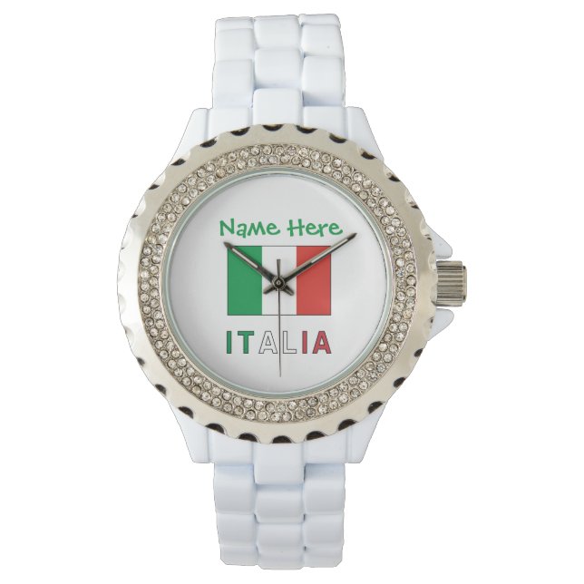 Montre Italia e Bandiera Italiana Personnalisation verte (devant)