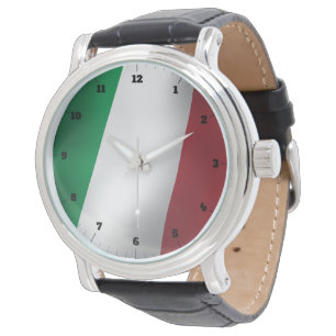 MONTRE ITALIEN DRAPEAU VERT BLANC REGARDE ROUGE