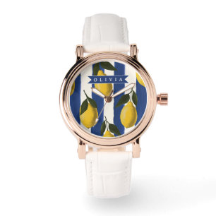 Montre Italien Personnalisé Rayures de Citron Côtières
