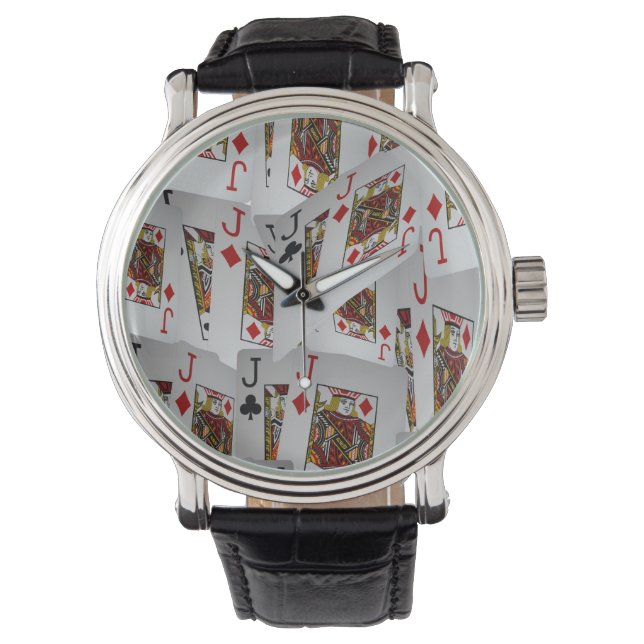 Montre Jacks Poker Cartes Motif, (devant)