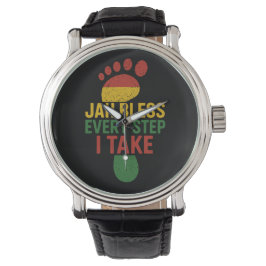 Montre Jah Bless Every Step I take Rastafarian Flag Rasta