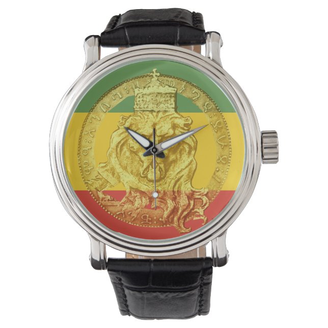 Montre Jah Rastafari Lion de Juda Watch (devant)