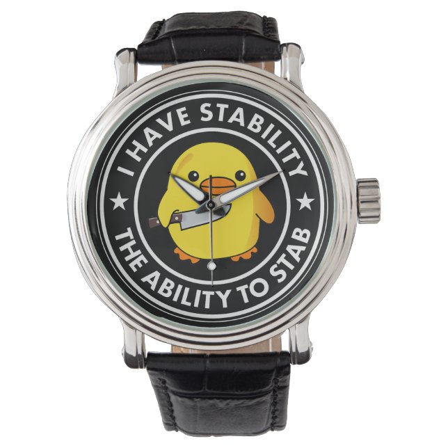 Montre J'Ai La Stabilité De Stab Funny (devant)