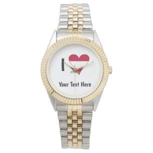 Montre J'aime (Drapeau Autrichien Cœur) Personnalisé