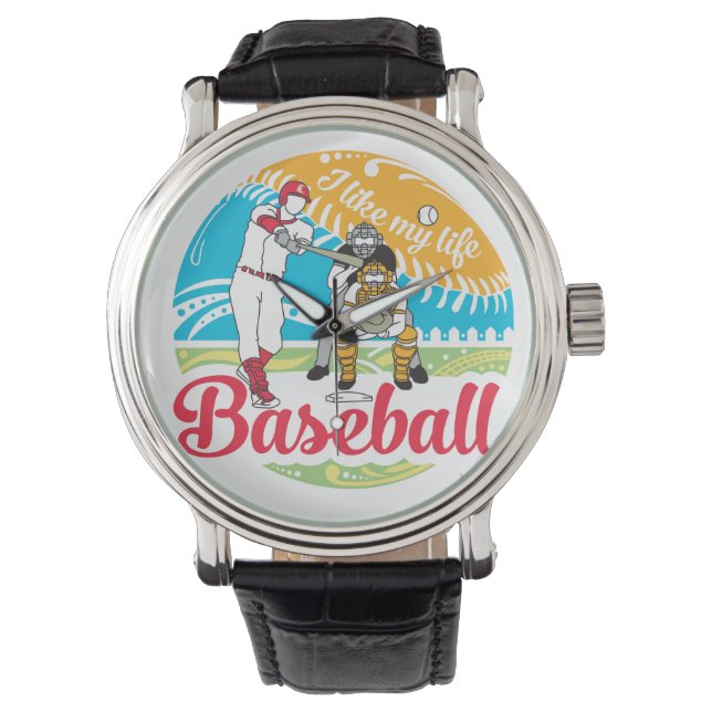Montre J'aime MA vie Baseball WATT (devant)