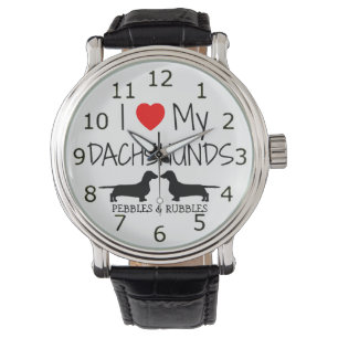 Montre J'Aime Mes Deux Dachshunds