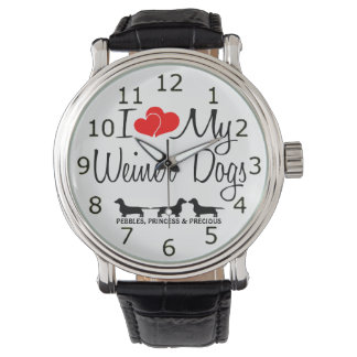 Montre J'Aime Mes Trois Chiens Weiner
