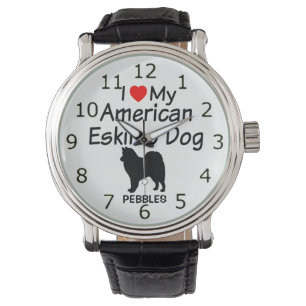 Montre J'Aime Mon Esquimau Américain Chien Watch