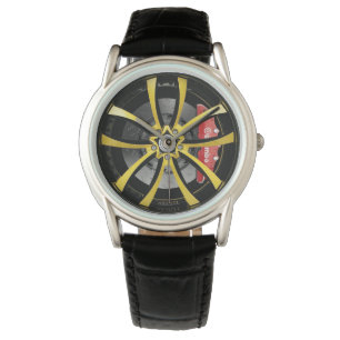 Montre Jantes de roue emballant le noir CX530 jaune