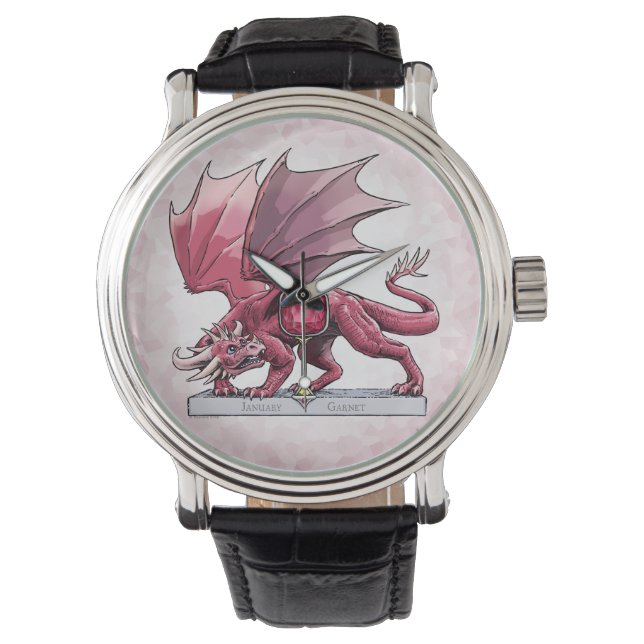 Montre Janvier Birthstone Dragon - Garnet (devant)