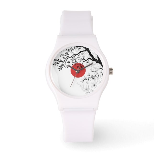 Montre Japanese Sun & Nature Brush Art (Recto)