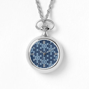 Montre Japonais Asanoha motif - bleu indigo foncé