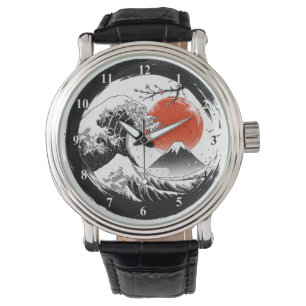 Montre Japonais La Grande Vague, Mont Fuji, Sakura
