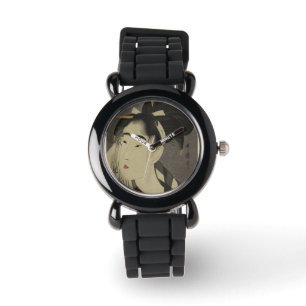 Montre japonaise d'image d'art de geisha de style