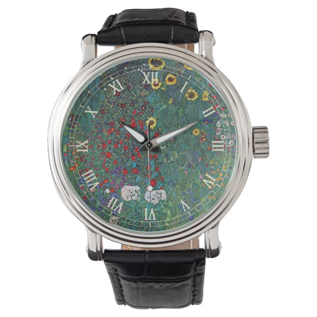 Montre Jardin agricole avec tournesol par Klimt, Fleurs V (devant)