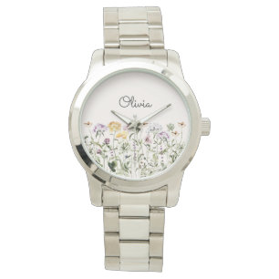 Montre Jardin de fleurs sauvages personnalisé