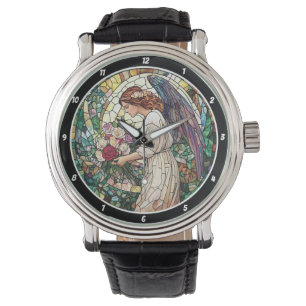 Montre Jardin de roses divin Verre Angélique mural teinté