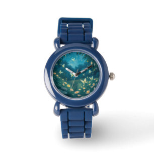 Montre Jardin nocturne avec des fleurs et des lucioles