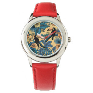 Montre Jardin toucan en jaune et bleu