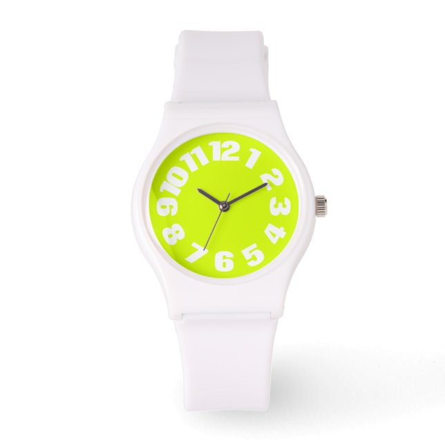 Montre Jaune néon, haute visibilité Chartreuse (Recto)