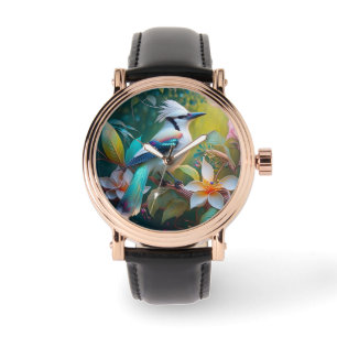 Montre Jay à ailes Turquoises en berceau
