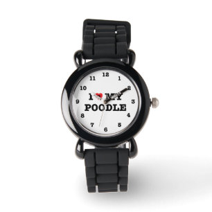 Montre Je Coeur Mon Poodle Wrist Watch
