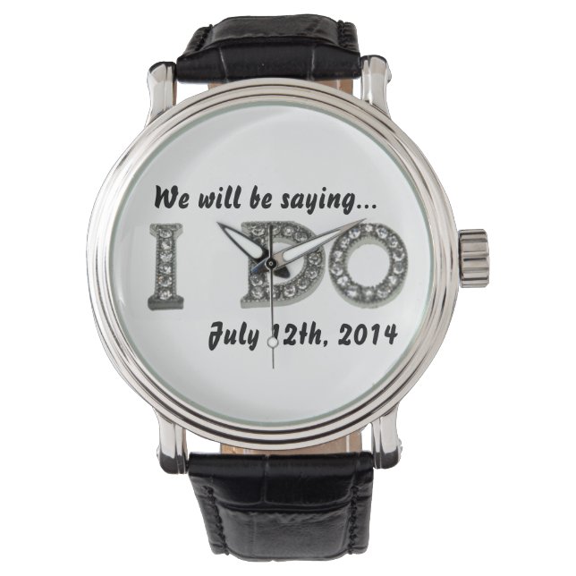 Montre Je fais Mariage Bling Enregistrer la veille de la  (devant)