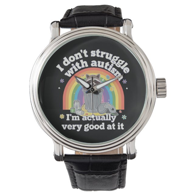 Montre Je Ne Lutte Pas Avec L'Autisme Autistique Funny Ra (devant)