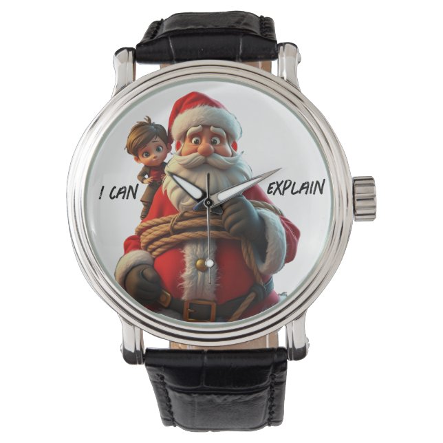 Montre Je Peux Expliquer, Caricature Père Noël Et Petit G (devant)