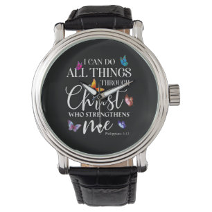 Montre Je Peux Faire Tout Par L'Art Du Papillon Christ