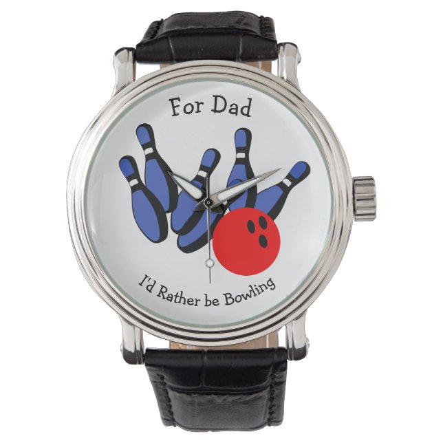 Montre Je préférerais être Bowling, Personnalisé (devant)