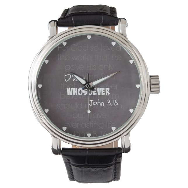 Montre Je suis une personne citant Christian John 3.16 (devant)