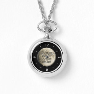 Montre Je t'aime à la lune et le dos lunaire réaliste