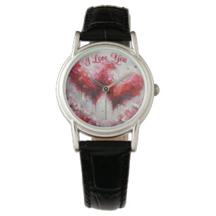 Montre Je T'Aime Deux Coeurs Abstraits Peindre Valentine