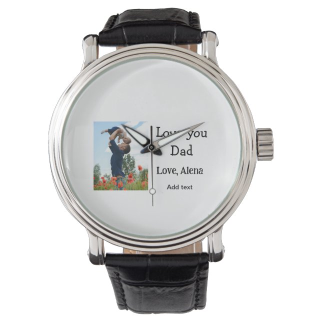 Montre Je t'aime papa fête des pères élégant ajouter du t (devant)