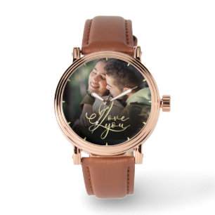 Montre Je t'aime Saint-Valentin Calligraphie de photo mod