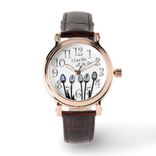 Montre Je t'aime tout le temps, ajoutez les initiales