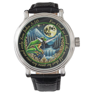 Montre Jean 3:16 Grenouille dorée saute dans la perfectio