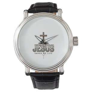 Montre Jésus a sauvé ma vie Gravure vintage Design chréti
