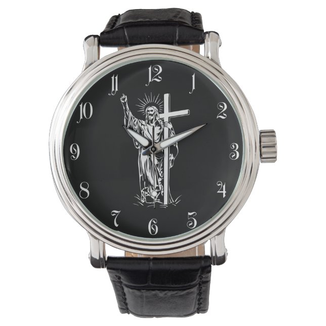 Montre Jésus Christ et une croix (devant)