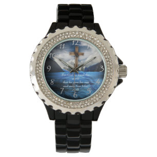 Montre Jésus dans l'eau ondulante Jean 3:16