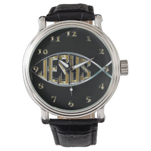 Montre Jésus dans un symbole de poisson