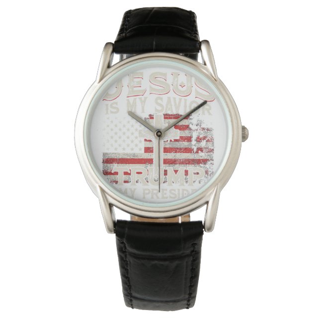 Montre Jésus Est Mon Sauveur Trump Est Mon Président Amér (devant)